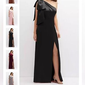 Chic One-Shoulder Black Dress Bridesmaid Wedding